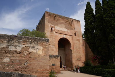 Puerta de la justicia in the alhambra in granada in spain