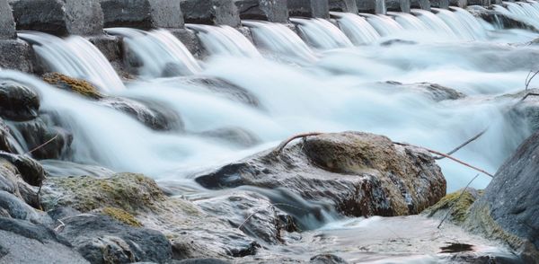 Scenic view of waterfall