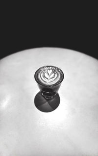 High angle view of coffee on table