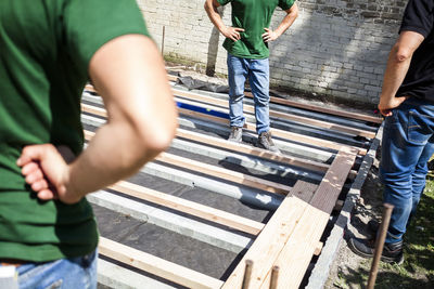 People working at construction site