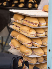 Full frame shot of bread for sale at market