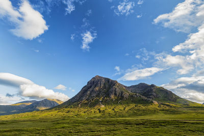 View of mountain against cloudy sky