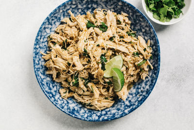 Cilantro lime shredded chicken meat