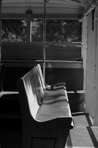 Empty chairs in bus