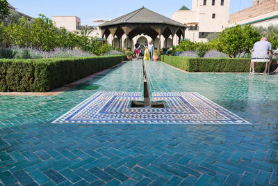 View of swimming pool in building