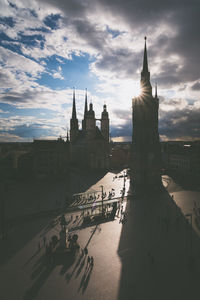 View of clock tower in city