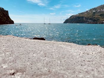 Scenic view of beach against sky