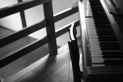 Close-up of piano keys