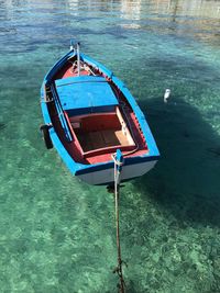 High angle view of boat in sea