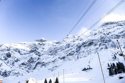 Snow covered mountain against sky
