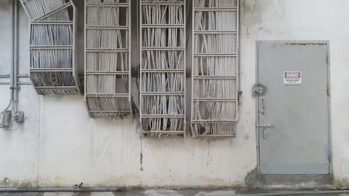 Closed door of building