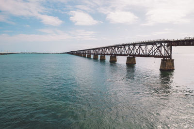 Bridge over sea against sky