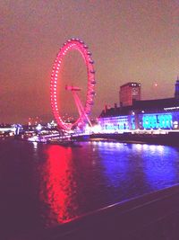 Illuminated city at night