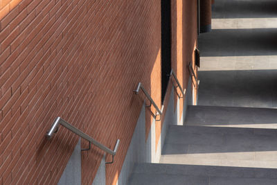 High angle view of staircase in building