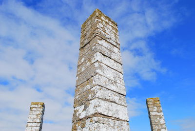 Low angle view of tower against sky