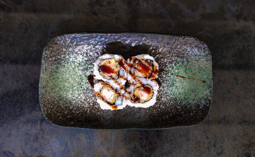 Close-up of food on table