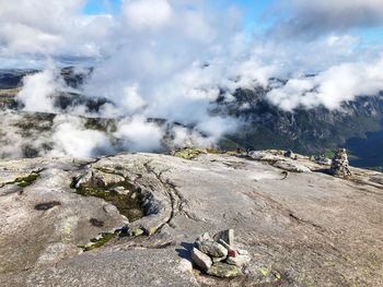 Scenic view of landscape in mountains, norway