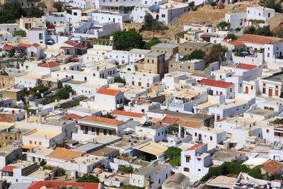 High angle view of townscape