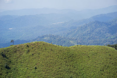 High angle view of mountain range at thailand neon chang suek