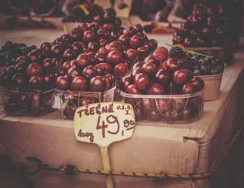 Fruits for sale at market stall