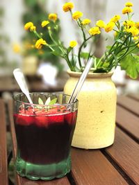 Close-up of drink on table