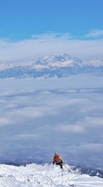 Scenic view of snowcapped mountains