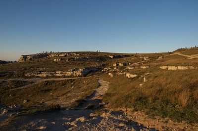 Panoramic view of landscape against clear sky