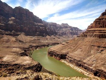 Scenic view of rock formations against sky