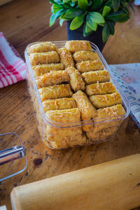 Close-up of food on table