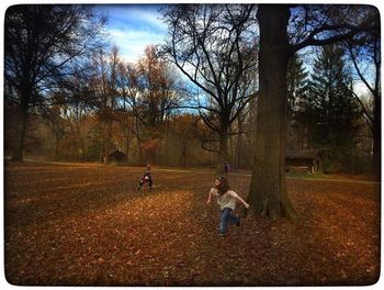 Boy playing in park