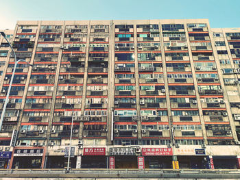 Low angle view of building against clear sky