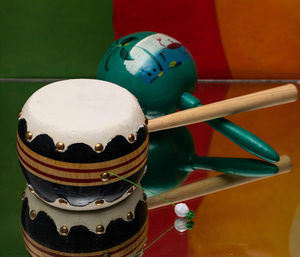 High angle view of cake on table