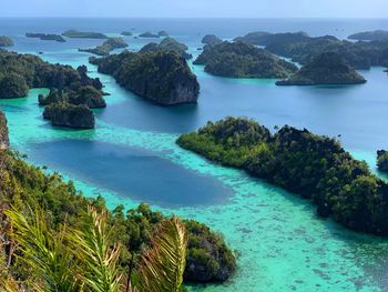 Scenic view of bay against sky raja ampat misool island 