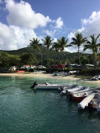 Boats in river