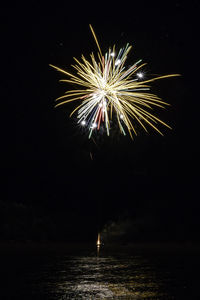 Firework display at night