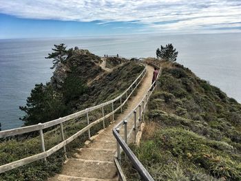 High angle view of bridge over sea