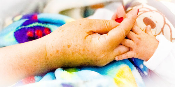 Close-up of woman hand