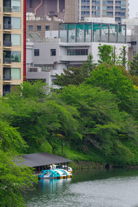 Boats in lake