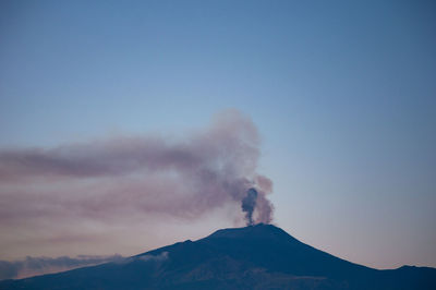 Scenic view of etna volcano against sky