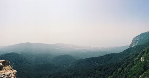 Scenic view of mountains against clear sky