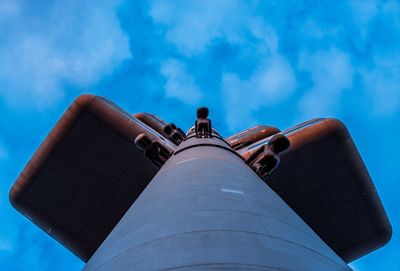 Low angle view of building against blue sky