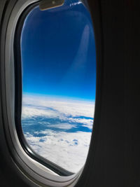 View of landscape through airplane window