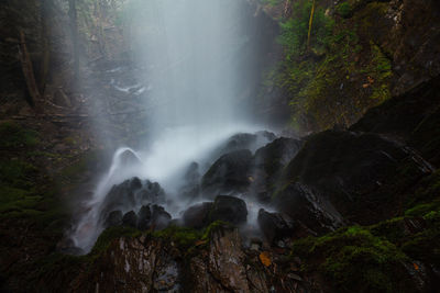 Scenic view of waterfall