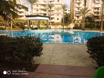 View of swimming pool in building