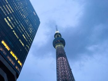 Skytree in raining day