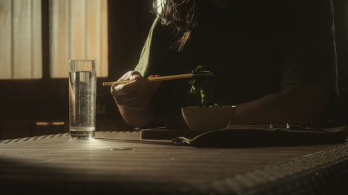 A person eating his food