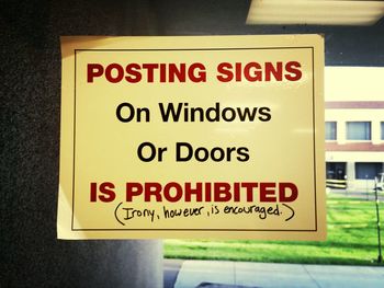 Information sign on wall