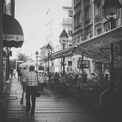 Woman standing in city