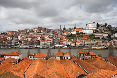 View of residential district against sky