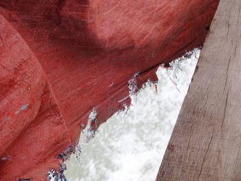 Close-up of red water